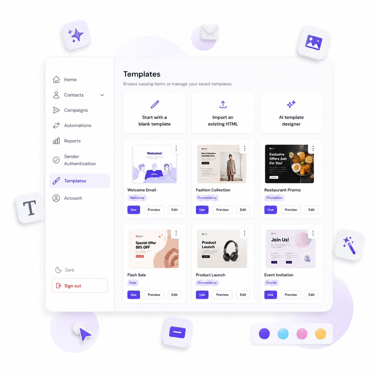 AI email marketing template preview