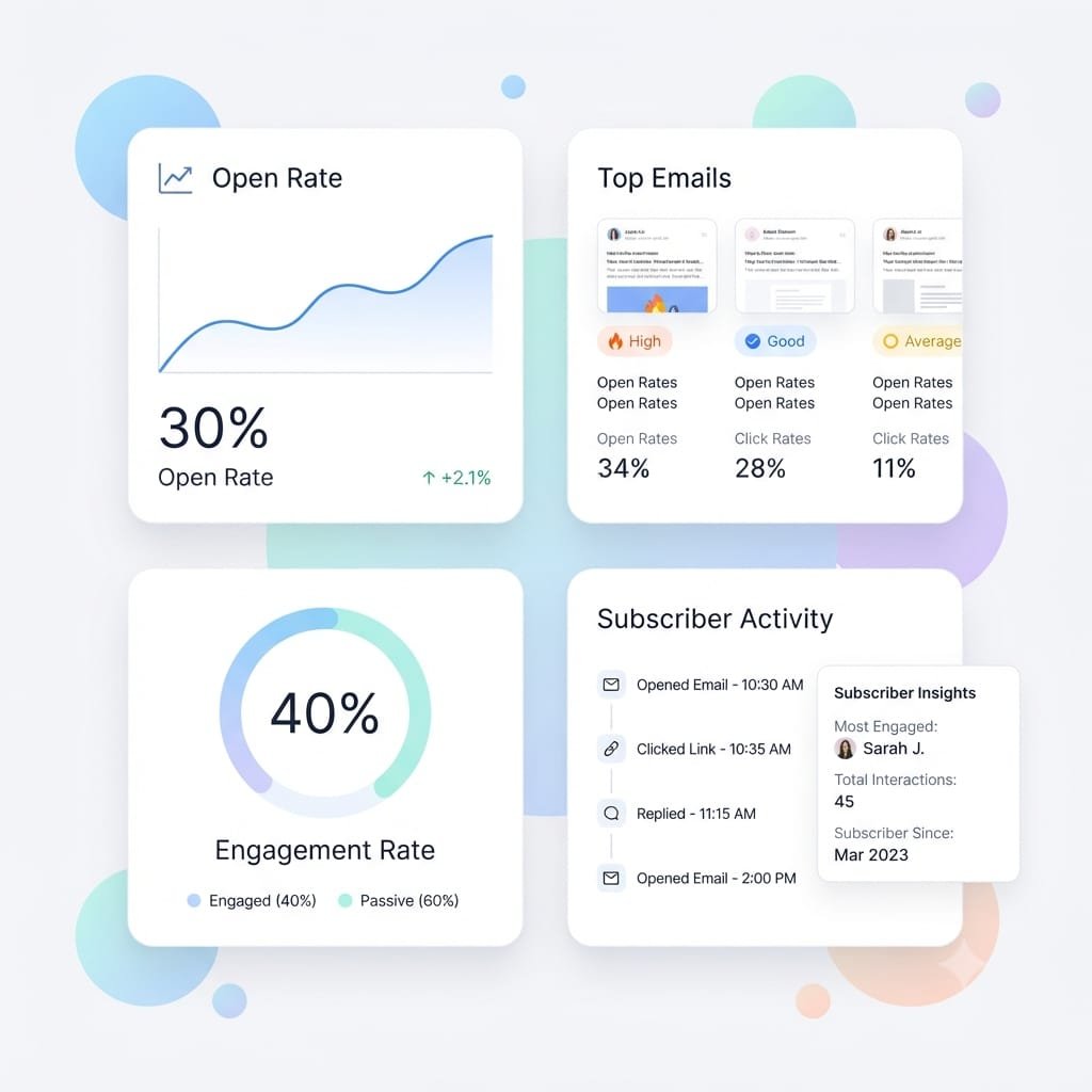 Email marketing analytics dashboard preview