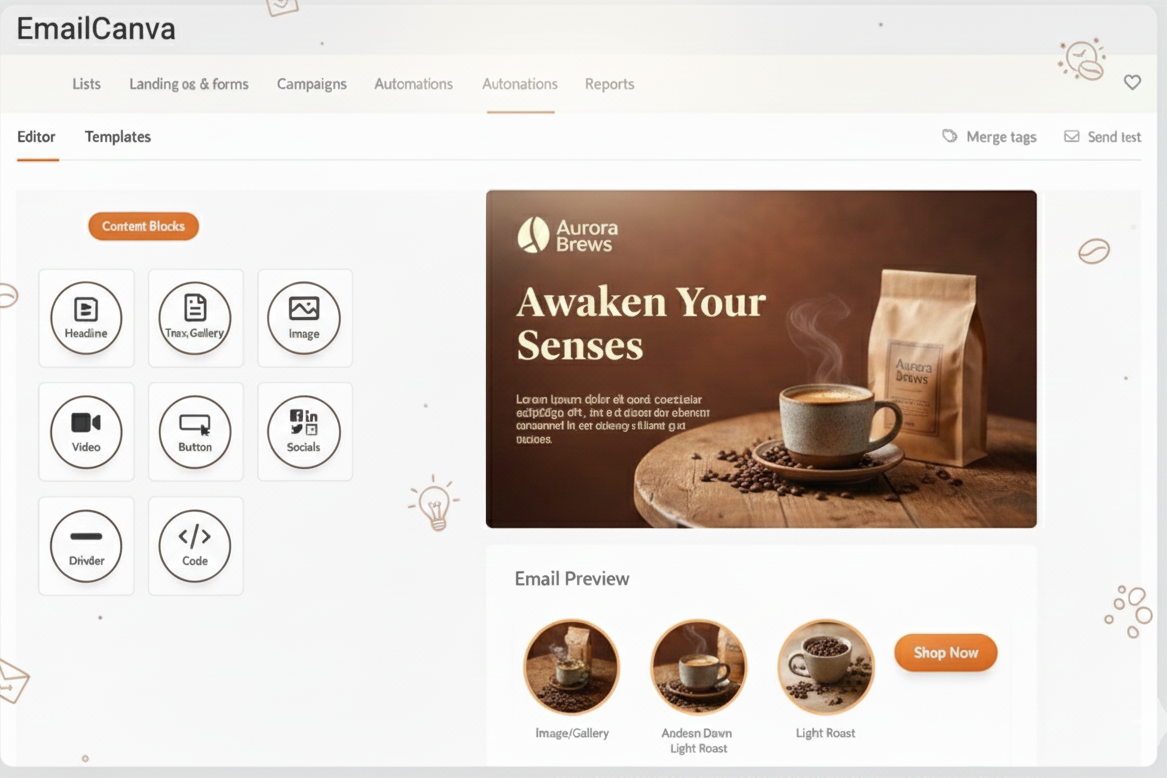 Responsive email builder preview